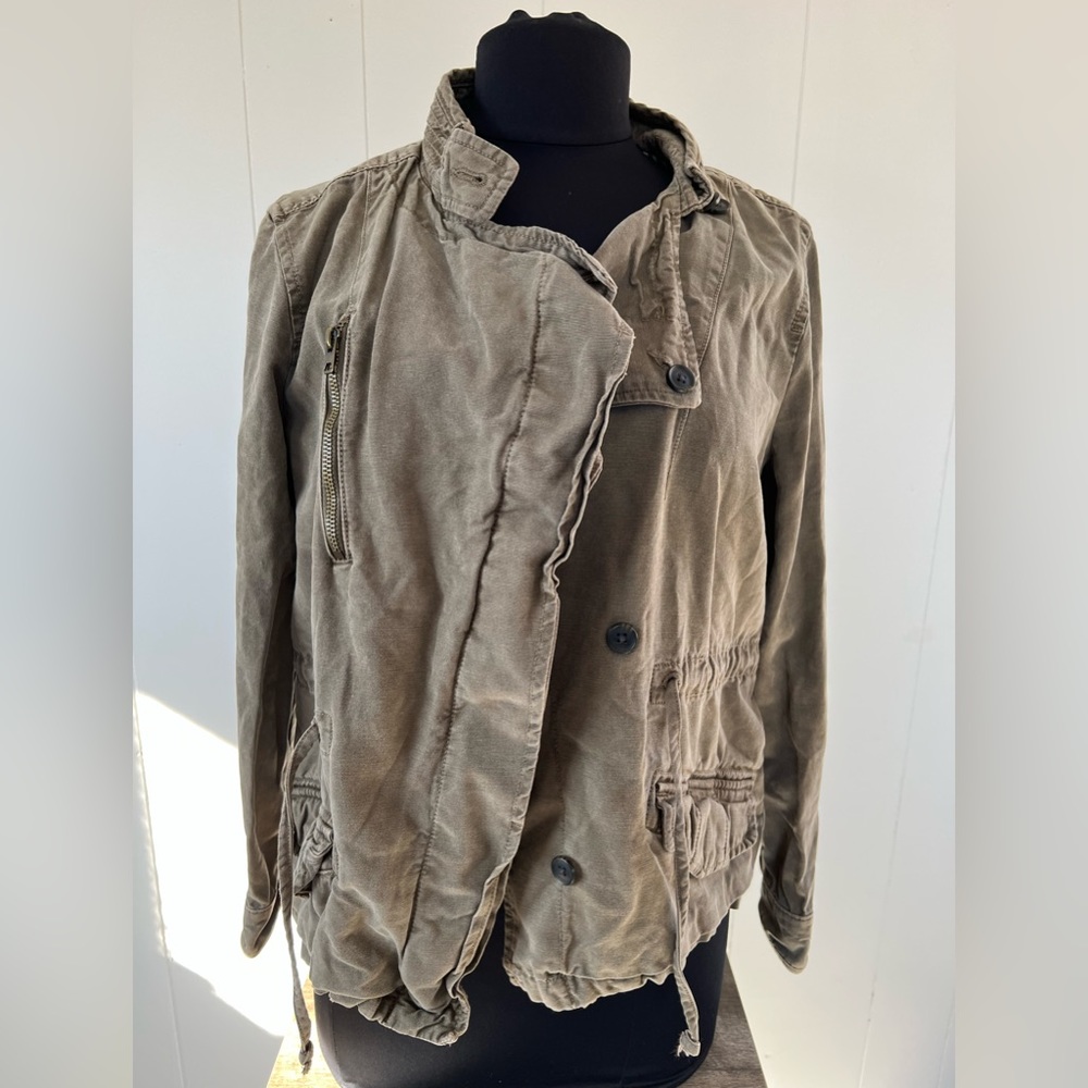 Lucky Brand Army Green Brown Utility Jacket L